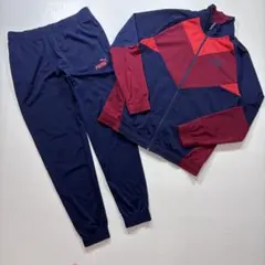 〈370〉 PUMA セットアップ　ジャージ　トラックジャケット　切り替え　赤紺のサムネイル