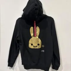 CUNEプリント 黒 パーカー