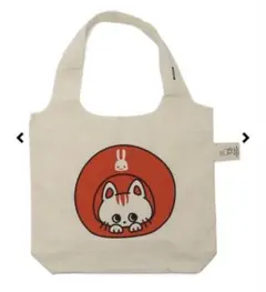 CUNEキューンショッピングバッグ 21S1 猫ちぐらにおさまるねこ　赤のサムネイル