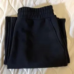 ユニクロC スウェットワイドパンツ/丈長め S ブラック