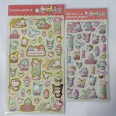 Sanrio　サンリオキャラクターズ　喫茶　シール　２点セット　ぷくっとシール