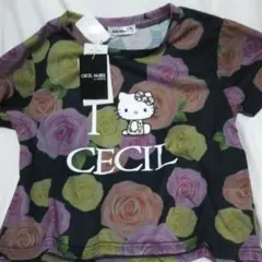 ハローキティ 花柄 Tシャツ CECIL McBEEコラボTシャツ