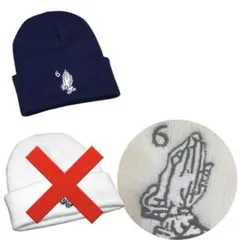 プレイングハンド ニット帽 ネイビー