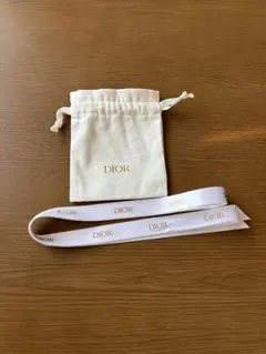 【DIOR】　ミニ巾着ポーチ　リボン約210cm