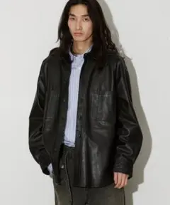 JOURNAL STANDARD ラムレザー ワークシャツ