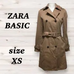 ザラベーシック （XS）トレンチコート ベージュ系　コットン素材　ザラ