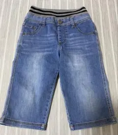 のびるっちデニムハーフパンツ 140 薄ブルー