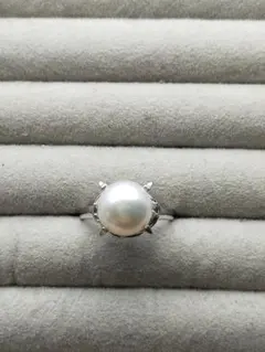Pt900 あこや本真珠ダイヤリング 9.1mm 0.21ct 高照パール - メルカリ