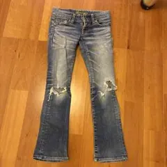 MOUSSY ダメージブーツカットデニム