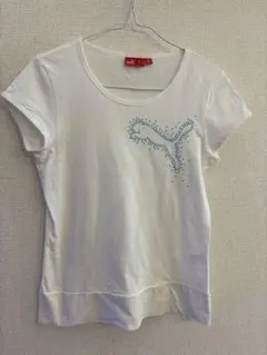 PUMA プーマ 半袖Tシャツ ホワイト ラインストーンロゴのサムネイル
