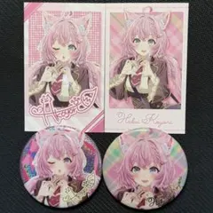 ホロライブバレンタイン博衣こより2025ランダム缶バッチチェキ風カード4点セット