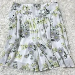シネマクラブ キュロットスカート 花柄 白 M ショート丈　インパン　春夏　総柄