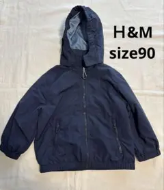 H&M ネイビー フード付き ベビー ジャケット サイズ90