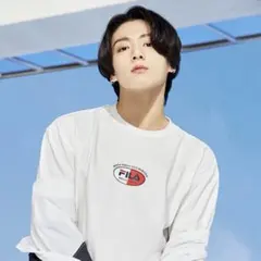 【ファイル付】FILA BTS ジョングク着用 ロゴTシャツ Fサイズ