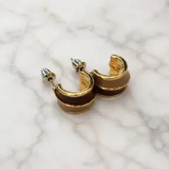 新品 미사용 ブラウン グレー ピアス レディース 빈티지 레트로 可愛い