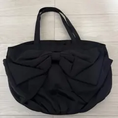 anatelier リボン付き黒サテントートバッグのサムネイル