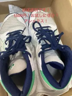 ASICS バスケットボールシューズ ホワイト/グリーン　21.5センチ