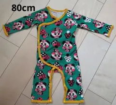 グラグラ　80cm ロンパース　カバーオール　肌着 緑　パンダ　きのこ
