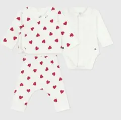 PETIT BATEAU プチバトー ベビー 3点セット ハート柄