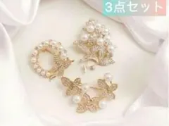 新品　ブローチ　3点セット　かわいい　入学式　結婚式　花柄　飾り　卒業式