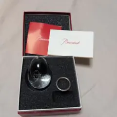 バカラ　ロイヤルエッグ　クリスタル 美品】バカラ ロイヤルエッグ キューピー クリスタル卵型置物 箱