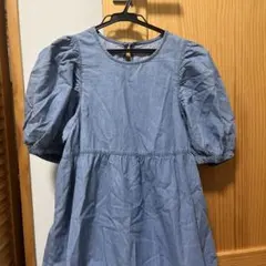 GUデニム風ワンピース 半袖