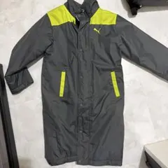 美品。PUMA ベンチコート ブラック×イエロー140