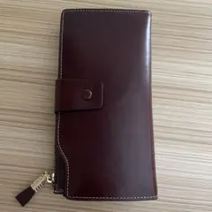 本革　オイル仕上げ長財布 ダークブラウンのサムネイル