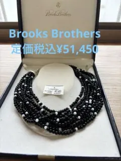 Brooks Brothers 多連 多層ネックレス 黒 白 定価51450のサムネイル
