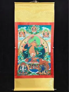チベット仏教 タンカ 仏画 掛軸 释迦牟尼佛初转法轮 チベット仏教 タンカ 仏画 掛軸 開運 縁起物