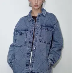 ZARA デニム　ジャケット　アウター　キルティング