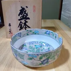 美濃焼 前畑陶器　庫山窯 花銀彩　大鉢 約23cm径のサムネイル
