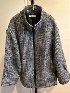 SIMP LICITÉ ツイードブルゾン☆ダブルジップ グレー フリーサイズ