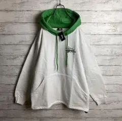 【STUSSY】希少カラー★ 白緑 パーカー