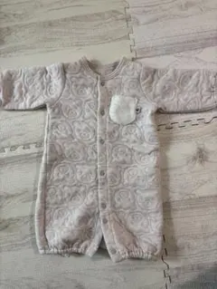 ベージュロンパース 50-60cm キルティング