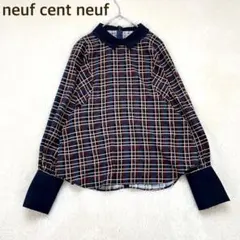 クールカレアン　ヌフソンヌフ　チェック柄ブラウス　バルーンスリーブ