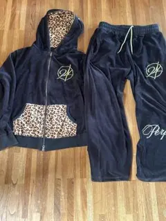 24karats レオパード柄ベロアセットアップ