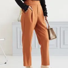 スラックス ワイドパンツ オレンジ