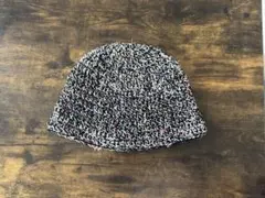 サマーニット帽　クラッシャーハット　クロシェハット　ビーニー　バケットハット　黒のサムネイル