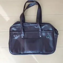 ダークブラウン トートバッグ 合成皮革