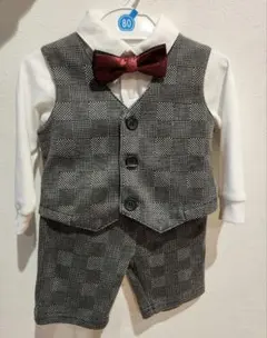 グレー チェック柄 セレモニースーツ 80