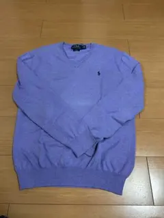 ポロラルフローレン 薄手ニット ラベンダー色 Vネック