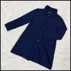 美品【green label relaxing】ニットコート ネイビー ミドル丈のサムネイル