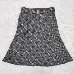 希少✨️ バーバリーブルーレーベル ロゴベルト 総ノバチェック 膝丈 スカート