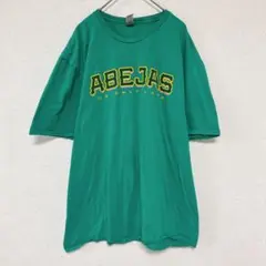 古着 GILDAN メンズ プリント Tシャツ 半袖【XL 】緑色 グリーン