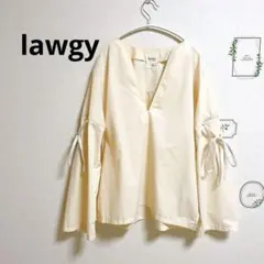 lawgy ラウジー Vネック 袖リボン プルオーバー ブラウス Fのサムネイル