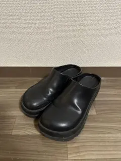 AZUL by moussy プラットフォームフェイクレザーサボ ブラック M