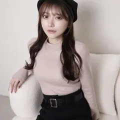 LIPSERVICE ウォームジュエルリブニット ピンク