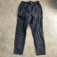 adidas スリーストライプス ブラックナイロンパンツ M