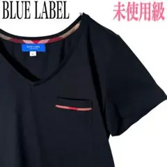 【未使用級】ブルーレーベル チェック Tシャツ 半袖 38/M ブラック×レッド